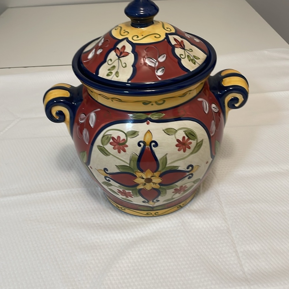 Vintage Pier 1 Vallarta Cookie Jar with lid. - Picture 3 of 9